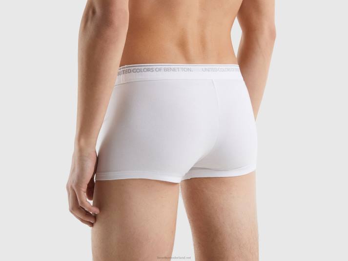 Heren Benetton getailleerde boxershort van biologisch katoen wit 4R621618