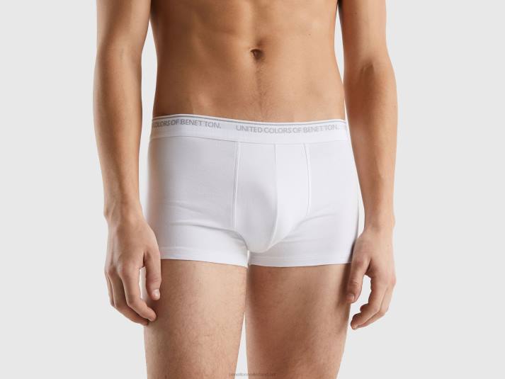 Heren Benetton getailleerde boxershort van biologisch katoen wit 4R624729