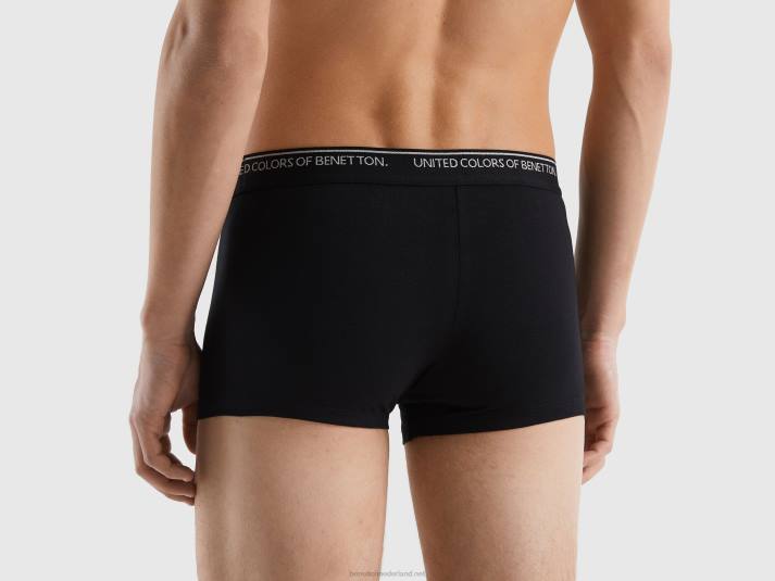Heren Benetton getailleerde boxershort van biologisch katoen zwart 4R621612