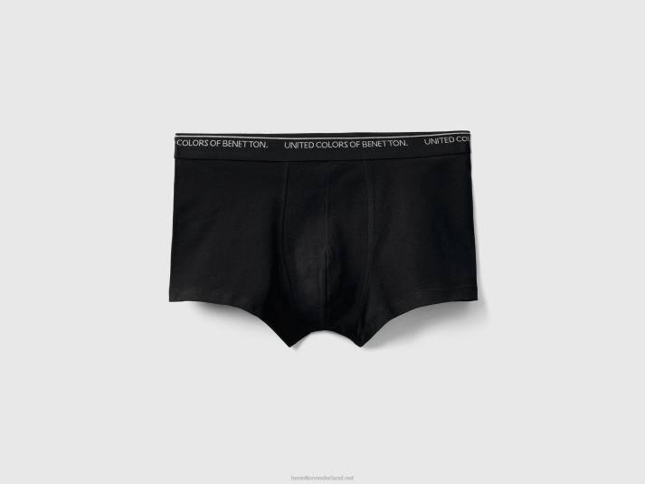 Heren Benetton getailleerde boxershort van biologisch katoen zwart 4R624734