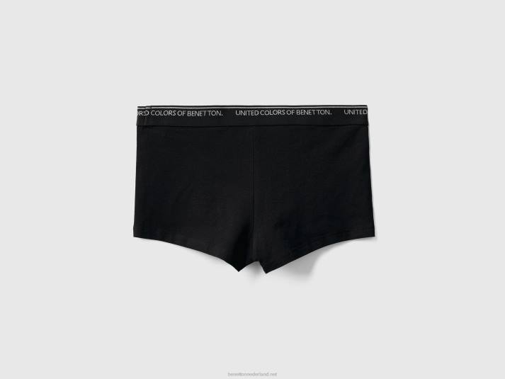 Heren Benetton getailleerde boxershort van biologisch katoen zwart 4R624734