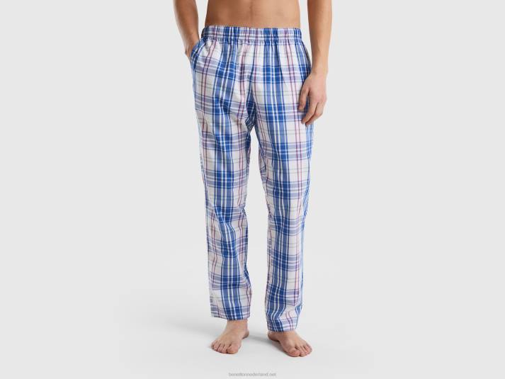 Heren Benetton geruite broek van 100% katoen veelkleurig 4R621595
