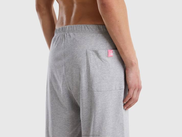 Heren Benetton korte pyjama van zuiver katoen perzik 4R624714