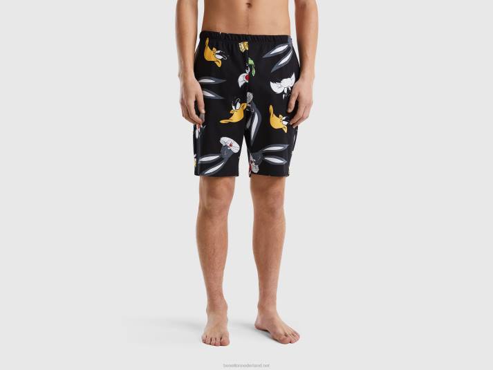Heren Benetton looney tunes bermuda's zwart 4R621609