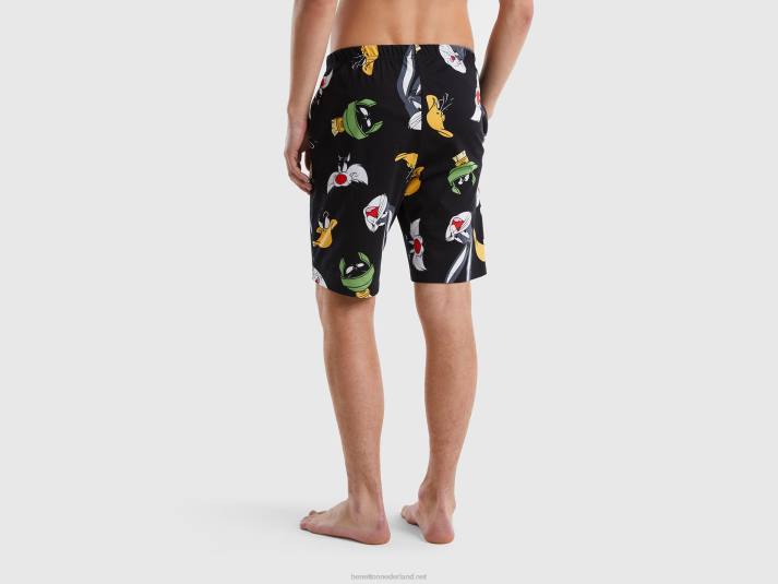 Heren Benetton looney tunes bermuda's zwart 4R624723