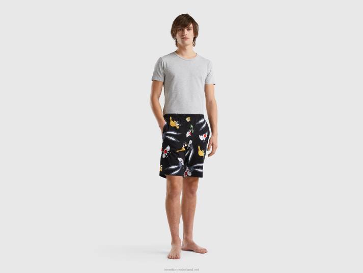 Heren Benetton looney tunes bermuda's zwart 4R624723