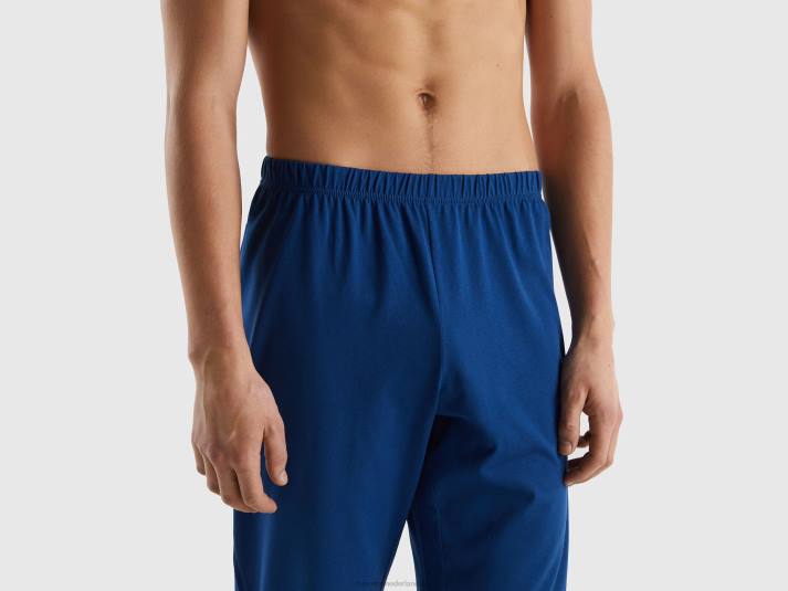 Heren Benetton pyjama met buidel van 100% katoen donkerblauw 4R624700