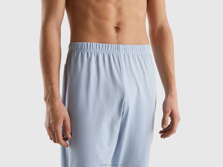 Heren Benetton pyjama met buidel van 100% katoen hemelsblauw 4R624696