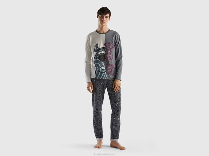 Heren Benetton warme scooby-doo-broek grijs 4R624711