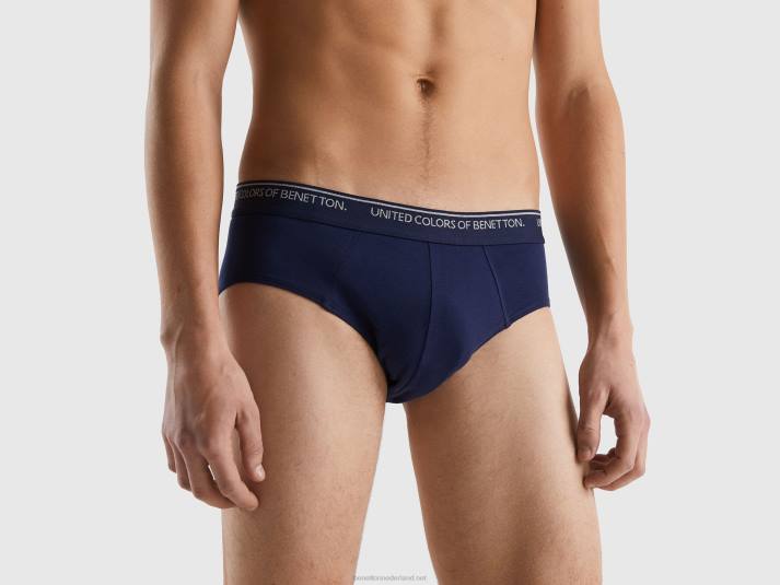 Heren Benetton ondergoed van biologisch stretchkatoen donkerblauw 4R624731