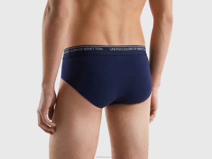 Heren Benetton ondergoed van biologisch stretchkatoen donkerblauw 4R624731