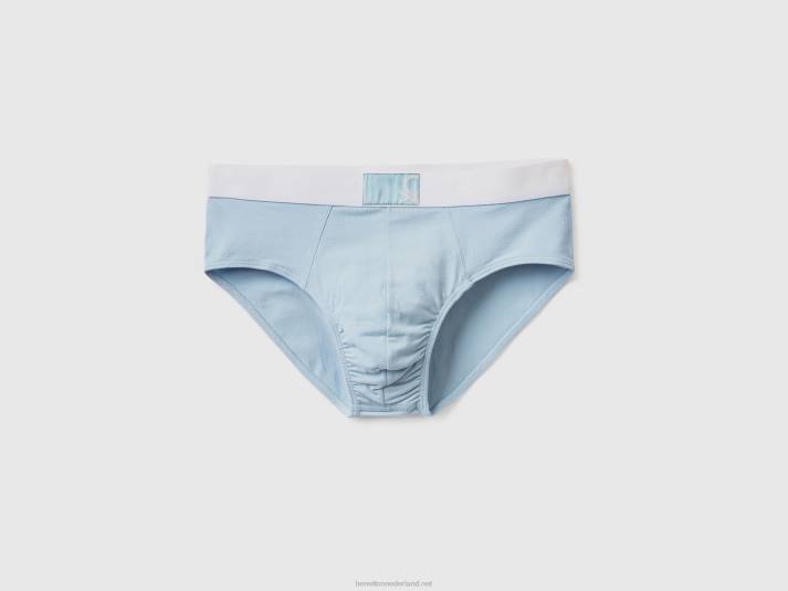 Heren Benetton ondergoed van biologisch stretchkatoen hemelsblauw 4R624718