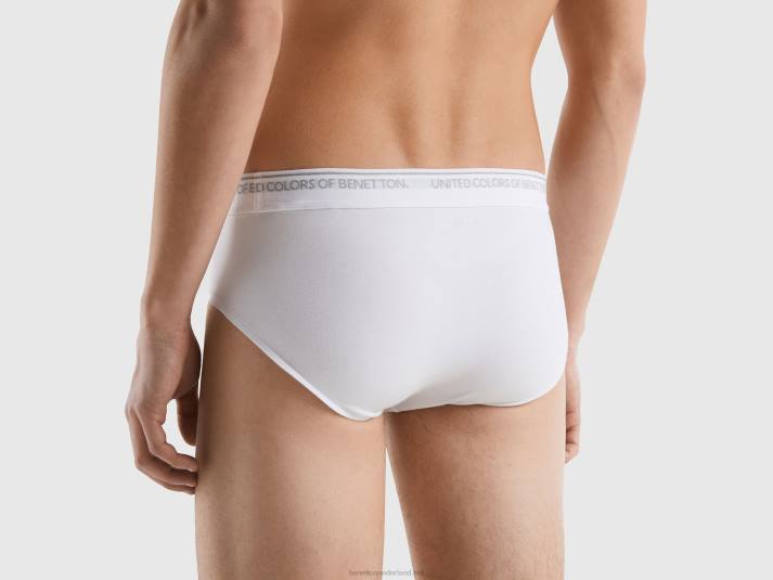 Heren Benetton ondergoed van biologisch stretchkatoen wit 4R621621
