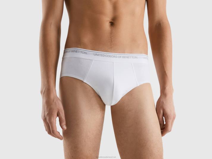 Heren Benetton ondergoed van biologisch stretchkatoen wit 4R624735