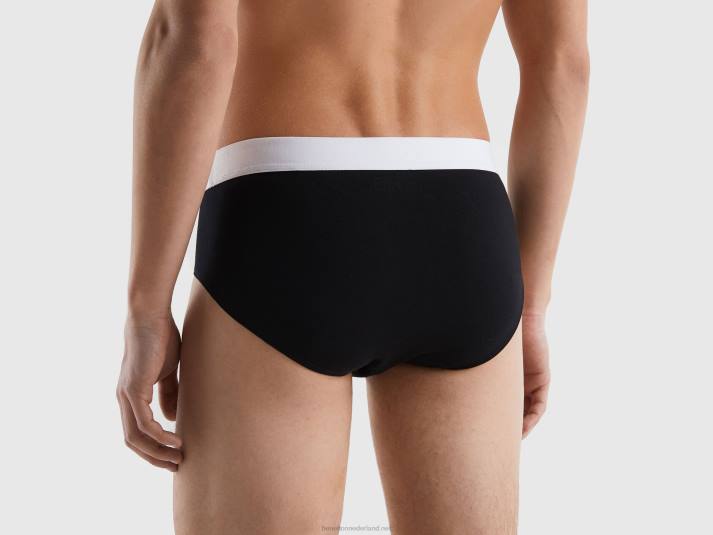 Heren Benetton ondergoed van biologisch stretchkatoen zwart 4R621581