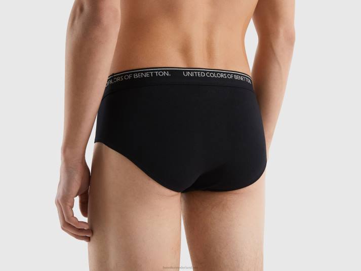 Heren Benetton ondergoed van biologisch stretchkatoen zwart 4R621617