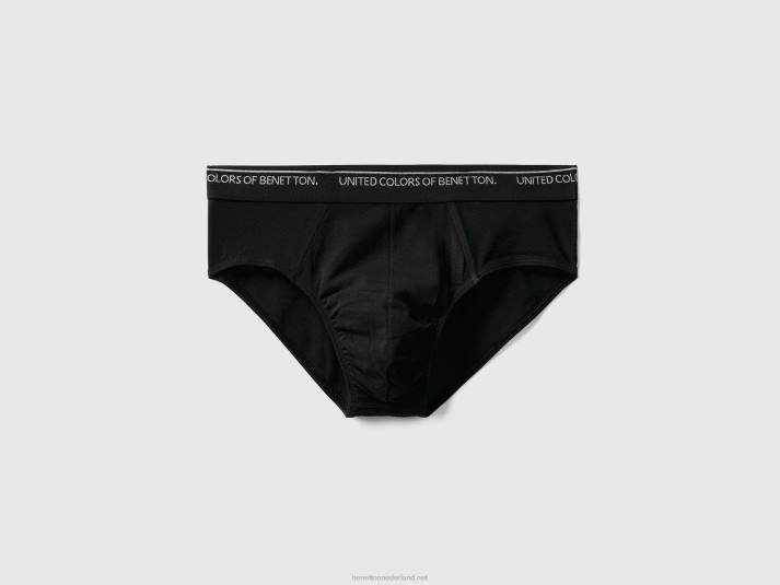 Heren Benetton ondergoed van biologisch stretchkatoen zwart 4R624728
