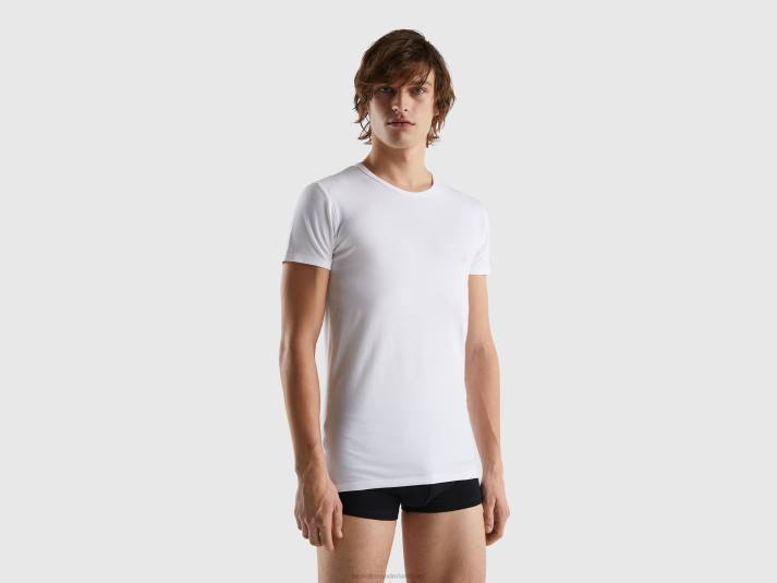Heren Benetton T-shirt van biologisch stretchkatoen wit 4R624689