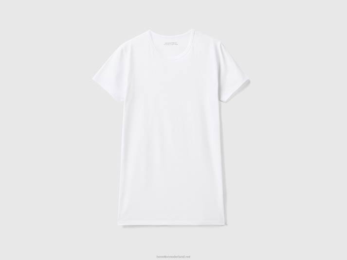 Heren Benetton T-shirt van biologisch stretchkatoen wit 4R624689