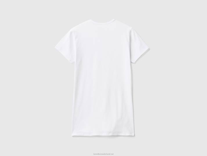 Heren Benetton T-shirt van biologisch stretchkatoen wit 4R624689