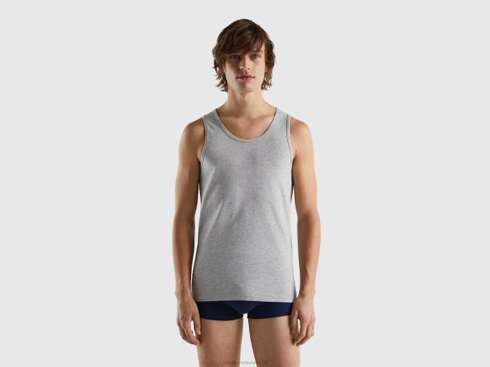 Heren Benetton tanktop van biologisch stretchkatoen lichtgrijs 4R624730