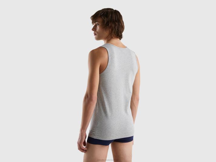 Heren Benetton tanktop van biologisch stretchkatoen lichtgrijs 4R624730
