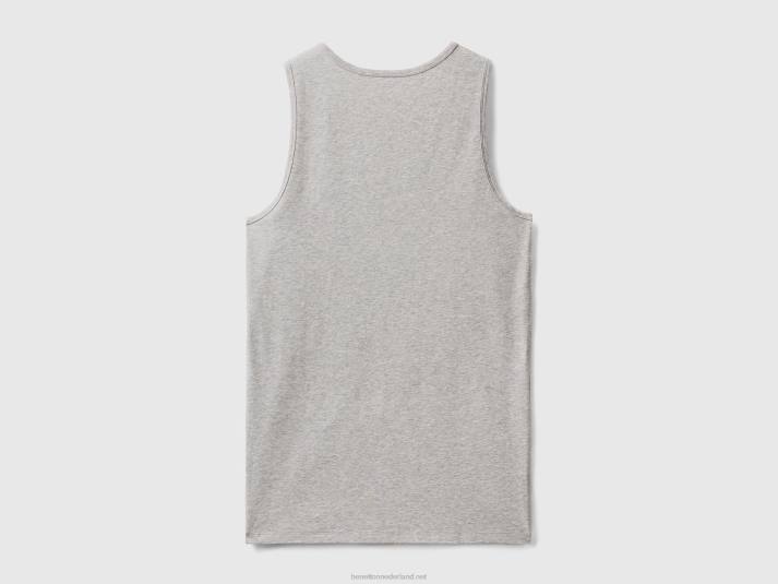 Heren Benetton tanktop van biologisch stretchkatoen lichtgrijs 4R624730