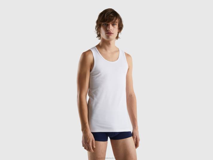 Heren Benetton tanktop van biologisch stretchkatoen wit 4R624732