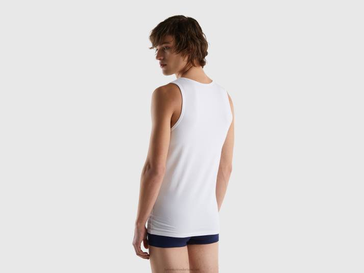 Heren Benetton tanktop van biologisch stretchkatoen wit 4R624732