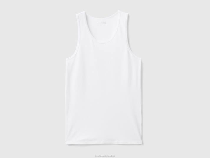 Heren Benetton tanktop van biologisch stretchkatoen wit 4R624732