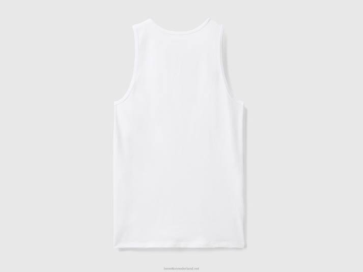 Heren Benetton tanktop van biologisch stretchkatoen wit 4R624732
