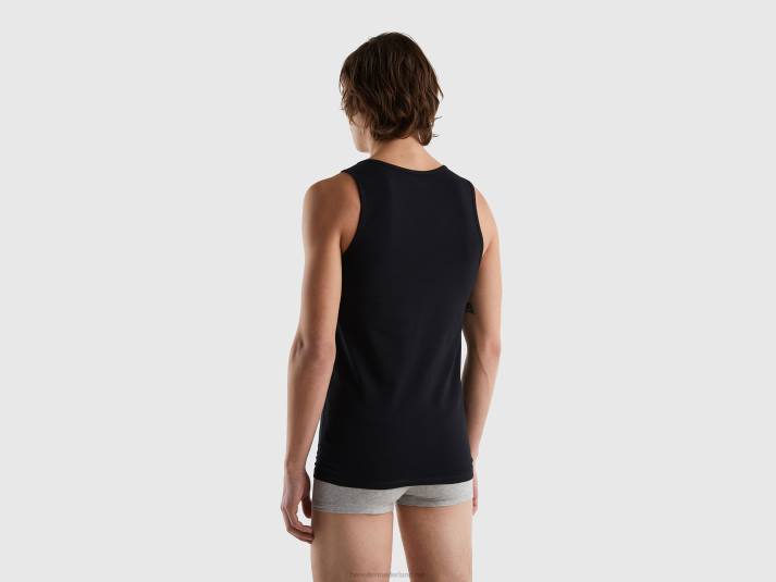 Heren Benetton tanktop van biologisch stretchkatoen zwart 4R621613