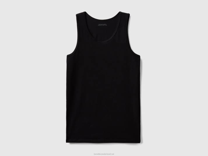Heren Benetton tanktop van biologisch stretchkatoen zwart 4R621613