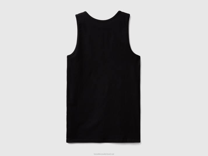 Heren Benetton tanktop van biologisch stretchkatoen zwart 4R621613