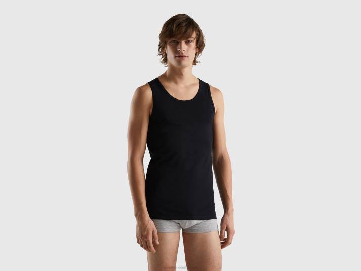 Heren Benetton tanktop van biologisch stretchkatoen zwart 4R624725