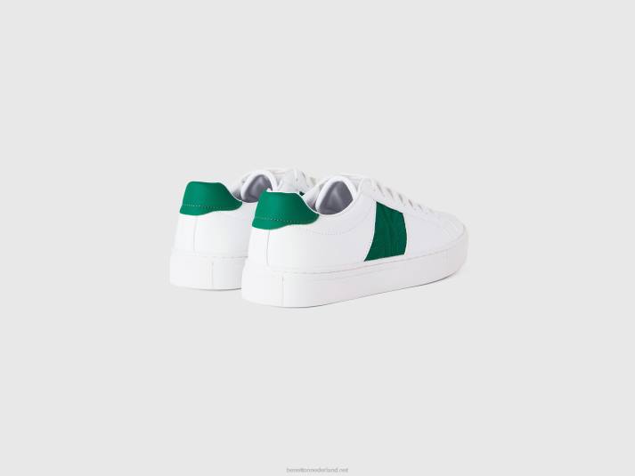 Heren Benetton lage sneakers met groen logo groente 4R62801