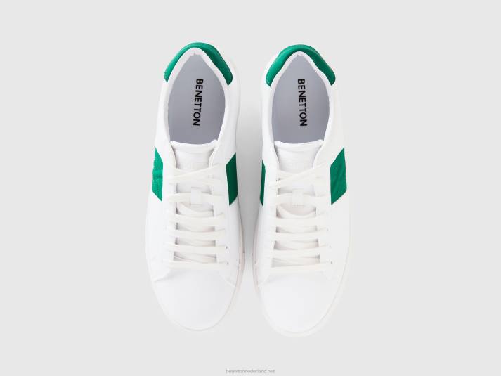 Heren Benetton lage sneakers met groen logo groente 4R62801