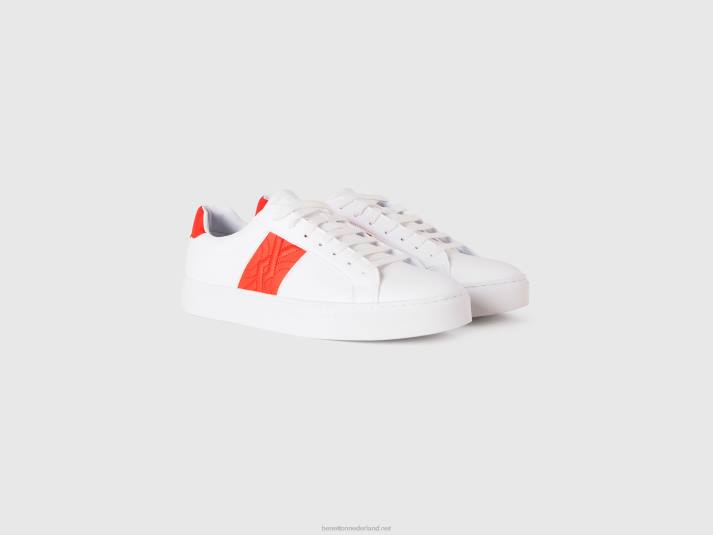 Heren Benetton lage sneakers met oranje logo oranje 4R62759