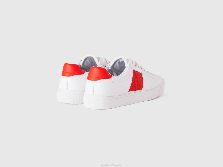 Heren Benetton lage sneakers met oranje logo oranje 4R62759