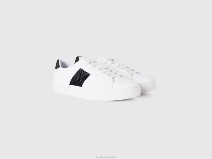 Heren Benetton lage sneakers met zwart logo zwart 4R62806