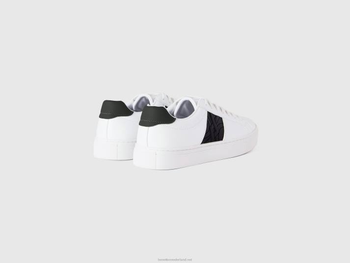 Heren Benetton lage sneakers met zwart logo zwart 4R62806