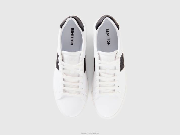 Heren Benetton lage sneakers met zwart logo zwart 4R62806