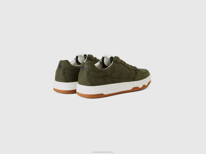 Heren Benetton legergroene lage sneakers militair groen 4R621552