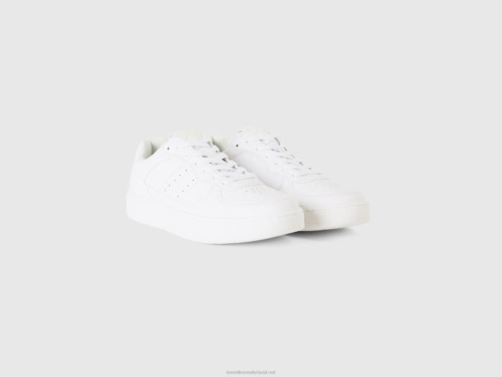 Heren Benetton witte lage sneakers wit 4R621546