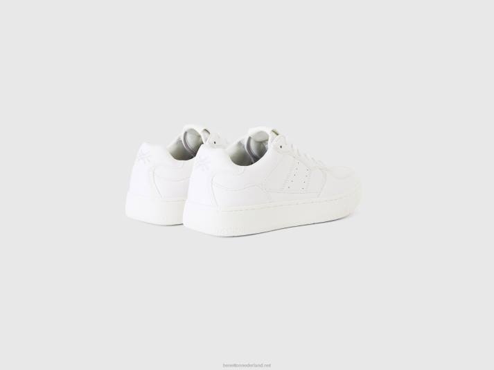 Heren Benetton witte lage sneakers wit 4R621546
