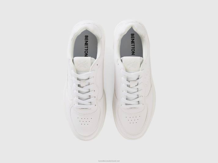 Heren Benetton witte lage sneakers wit 4R621546