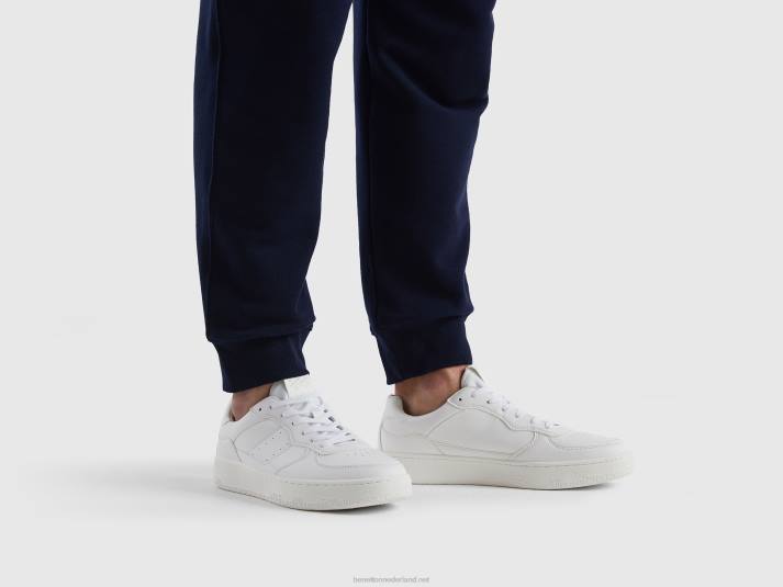 Heren Benetton witte lage sneakers wit 4R621546