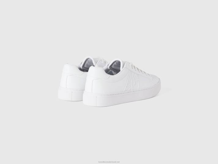 Heren Benetton witte sneakers met logo wit 4R62816