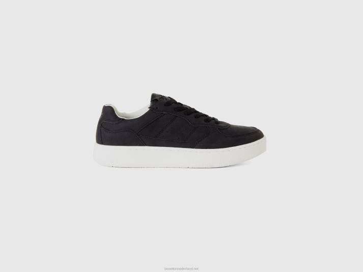 Heren Benetton zwarte lage sneakers zwart 4R621566