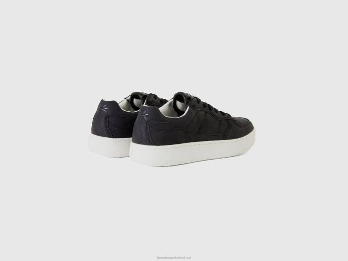 Heren Benetton zwarte lage sneakers zwart 4R621566